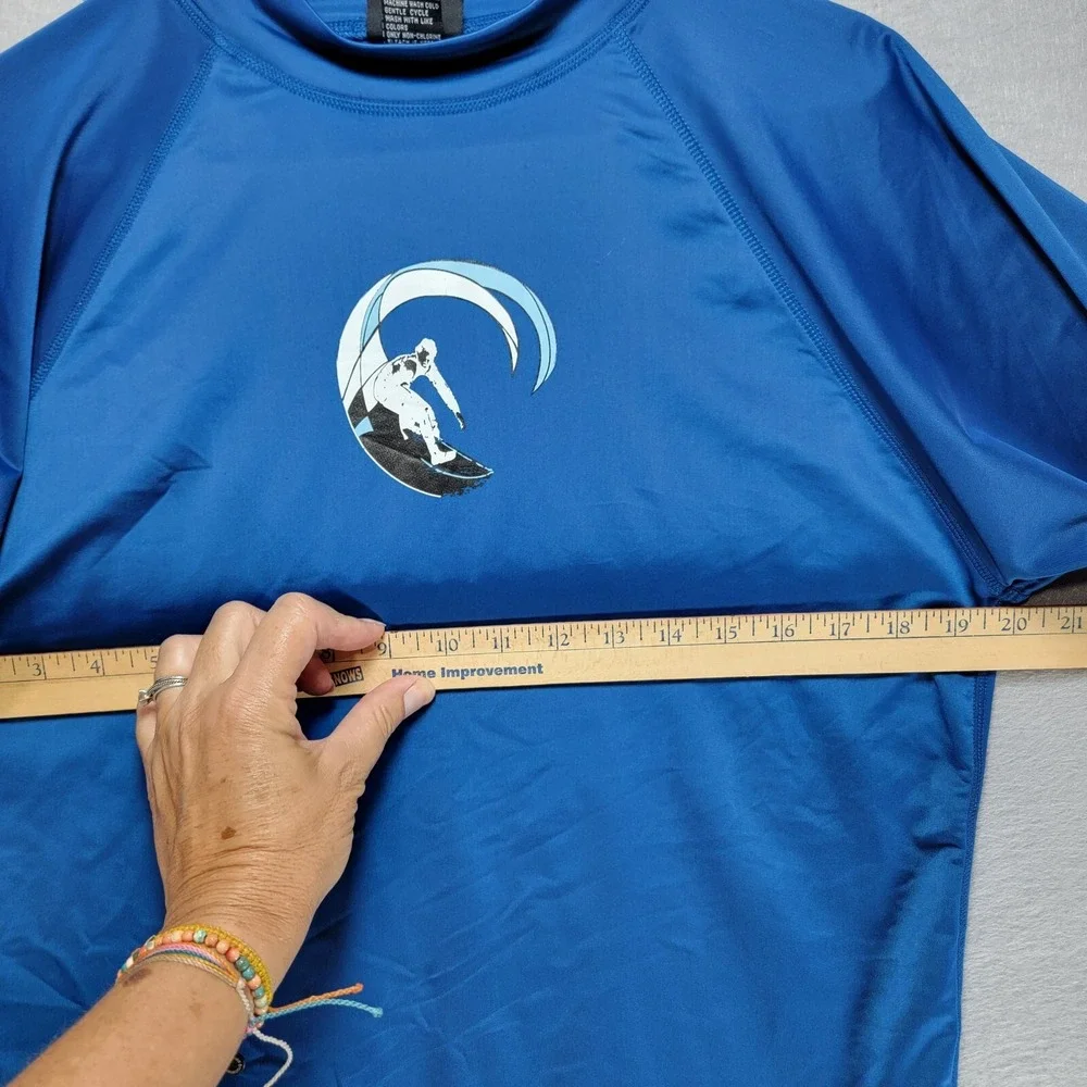 Kanu Youth Boys Rash Guard Shirt Sz‎ XL Surf UPF Swim Beach Resort Coastal Blue